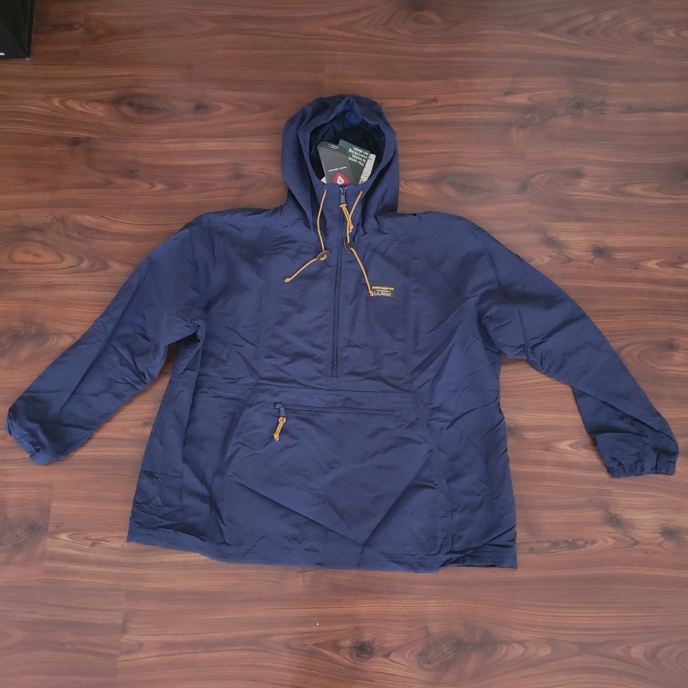 Women's 2X L.L. Bean Navy Blue Insulated Anorak Jacket With Hood.